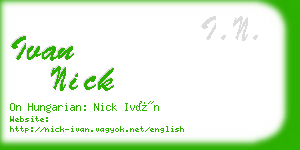 ivan nick business card